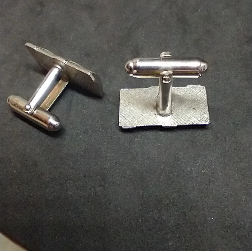 Anson Cufflinks silvertone vintage silvertoned